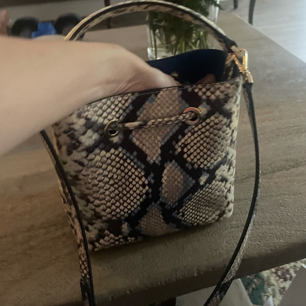 Michael Kors Purse Suri Python Embossed Leather B… - image 2